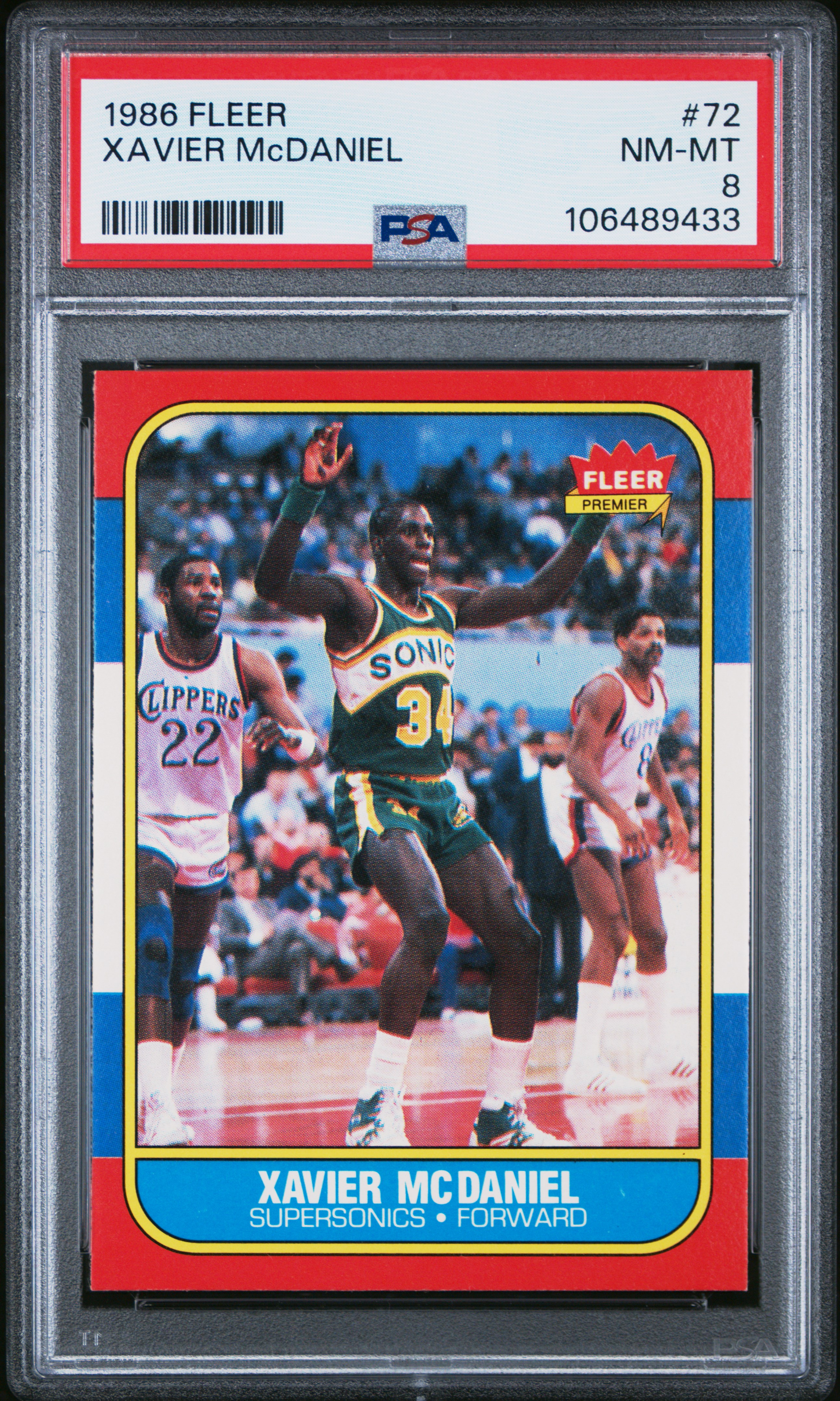 1986 Fleer Xavier Mcdaniel #72 Nm-Mt 8 back