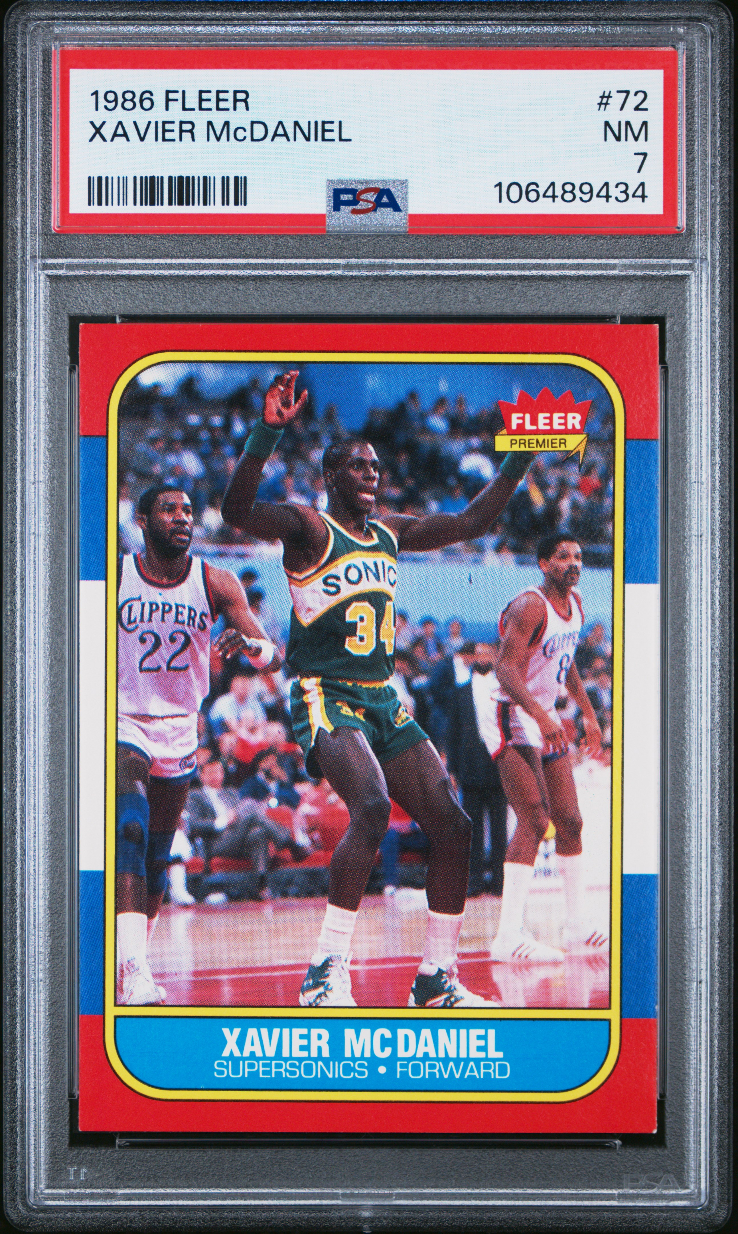 1986 Fleer Xavier Mcdaniel #72 Nm 7 back