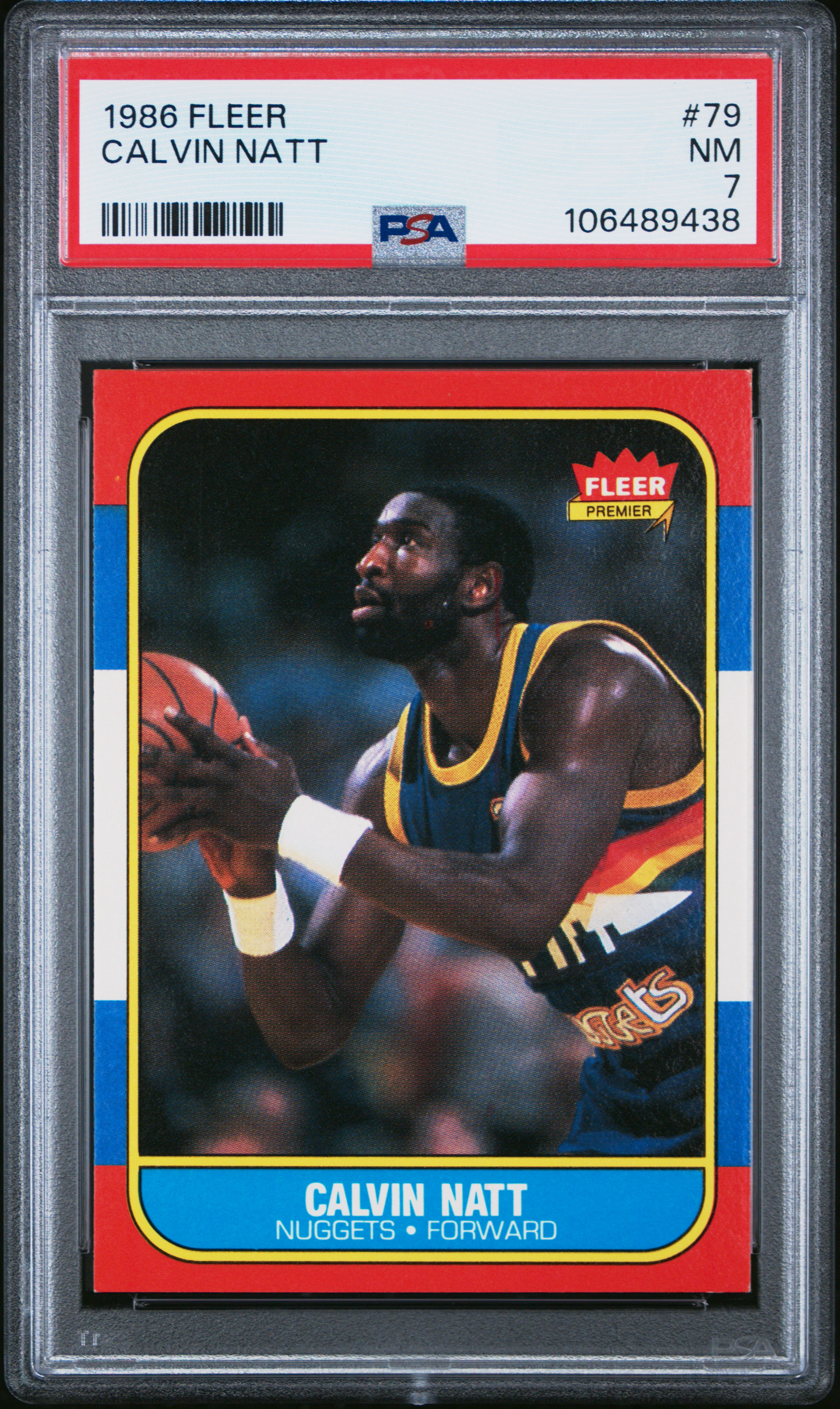 1986 Fleer Calvin Natt #79 Nm 7 back