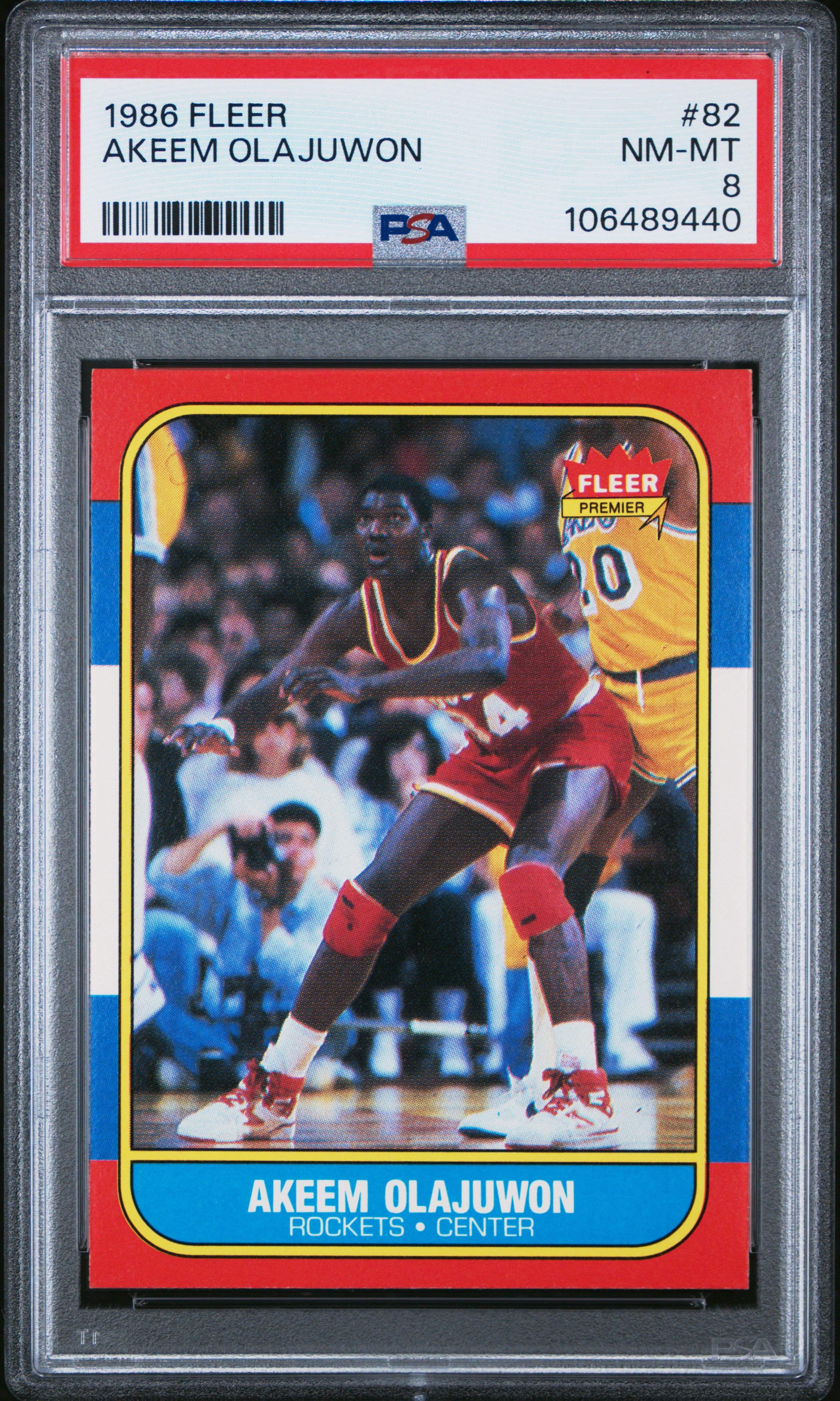 1986 Fleer Akeem Olajuwon #82 Nm-Mt 8 back