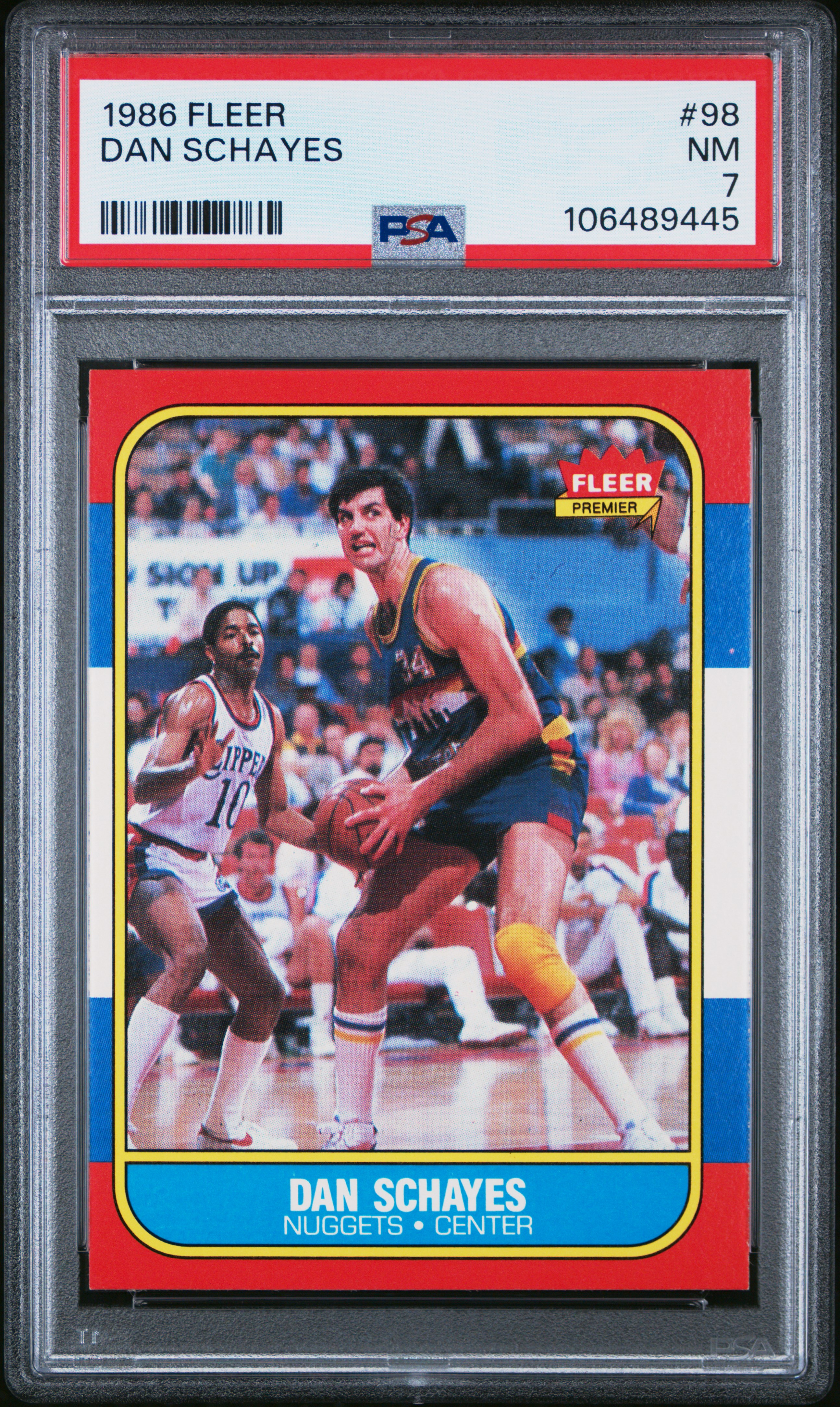 1986 Fleer Dan Schayes #98 Nm 7 back