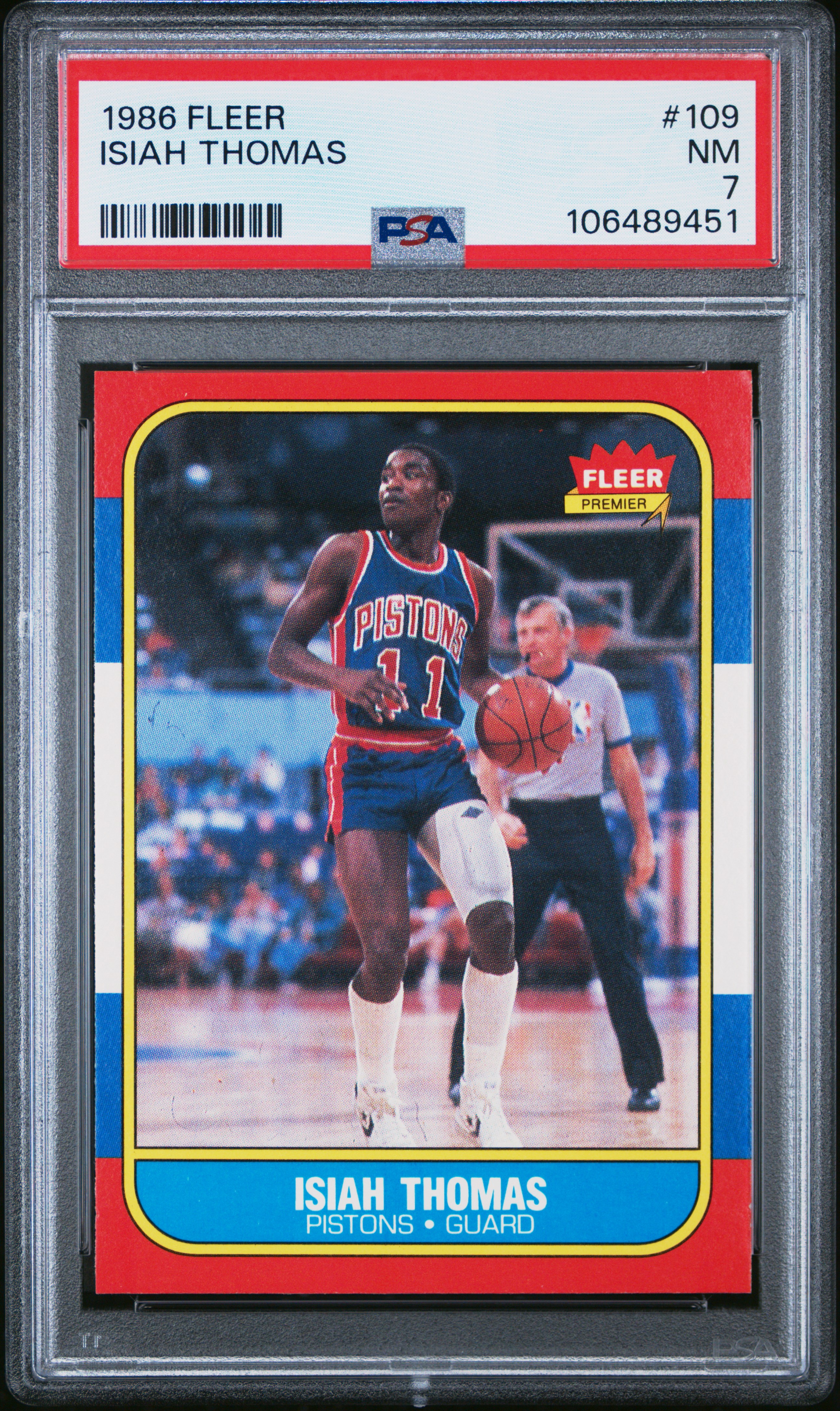 1986 Fleer Isiah Thomas #109 Nm 7 back