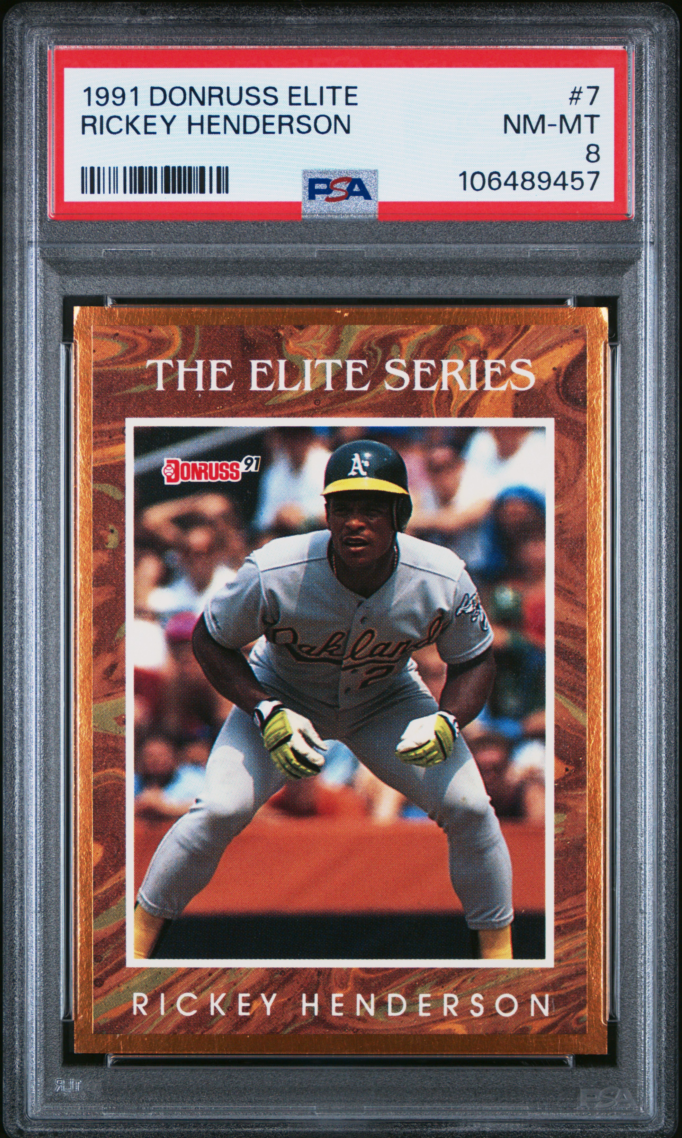 1991 Donruss Elite Rickey Henderson #7 Nm-Mt 8 back