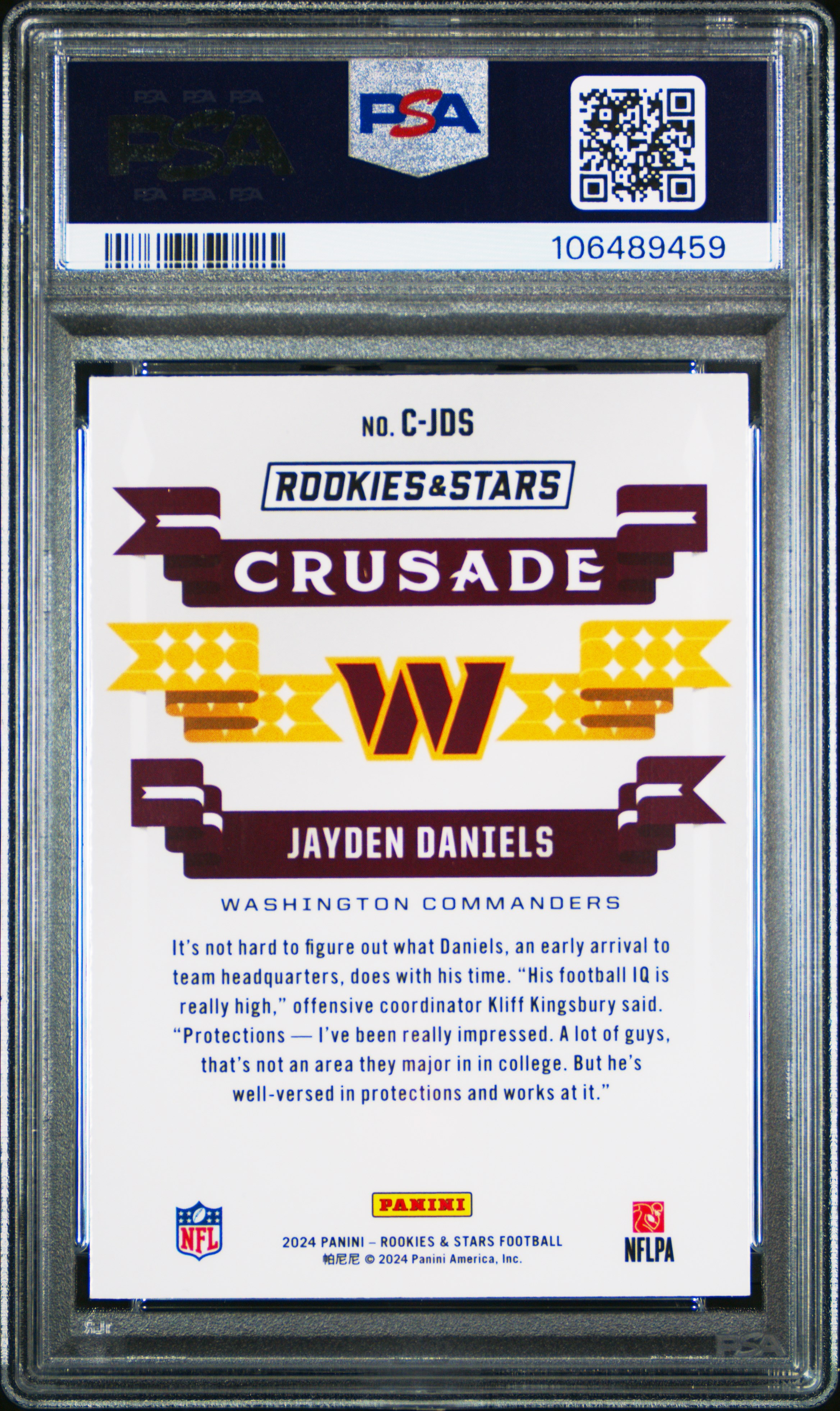 2024 Panini Rookies & Stars Crusade Jayden Daniels #Cjds (Crusade-Red Plaid) Mint 9 front