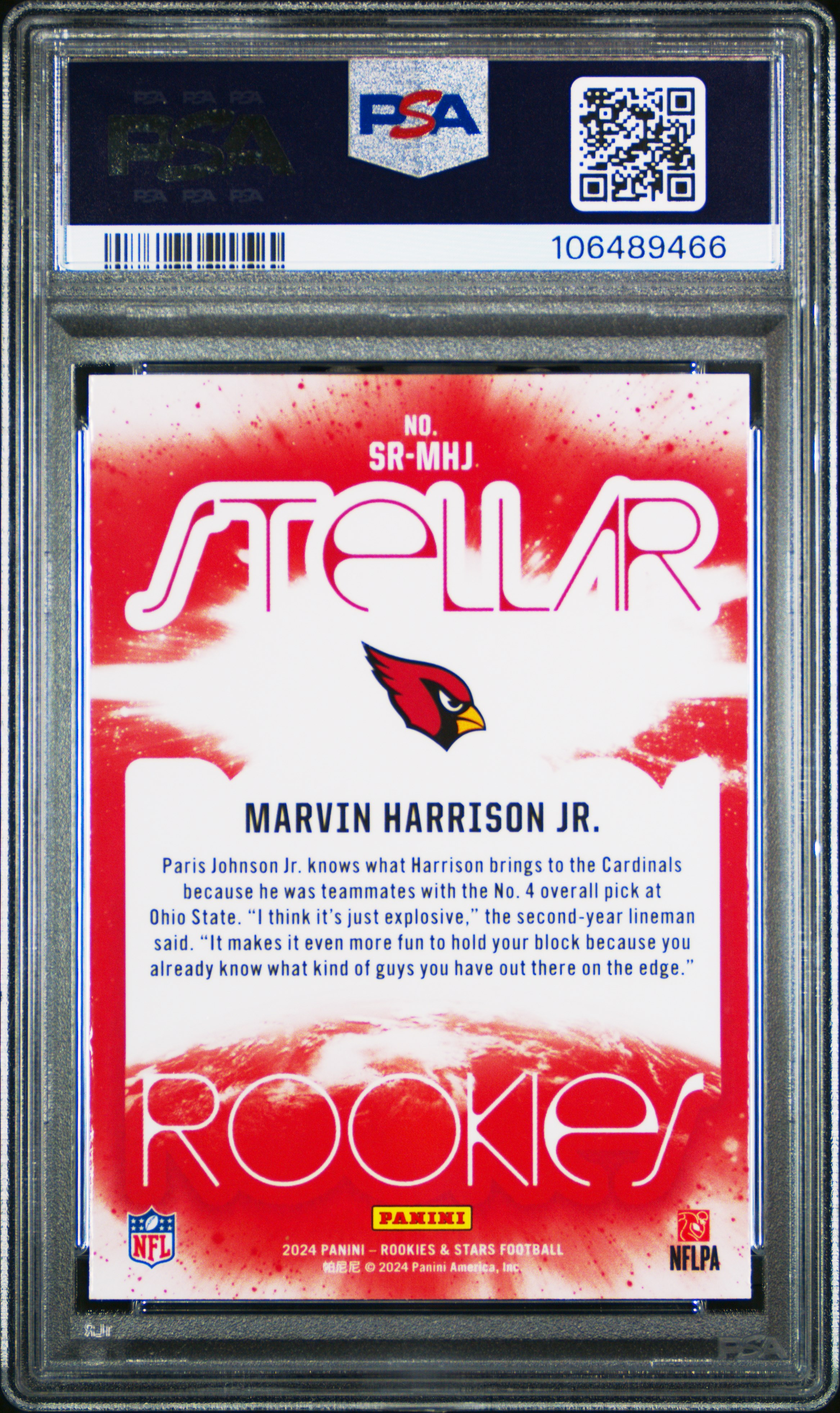 2024 Panini Rookies & Stars Stellar Rookies Marvin Harrison Jr. #Srmhj (Stellar Rookies-Longevity) Mint 9 front