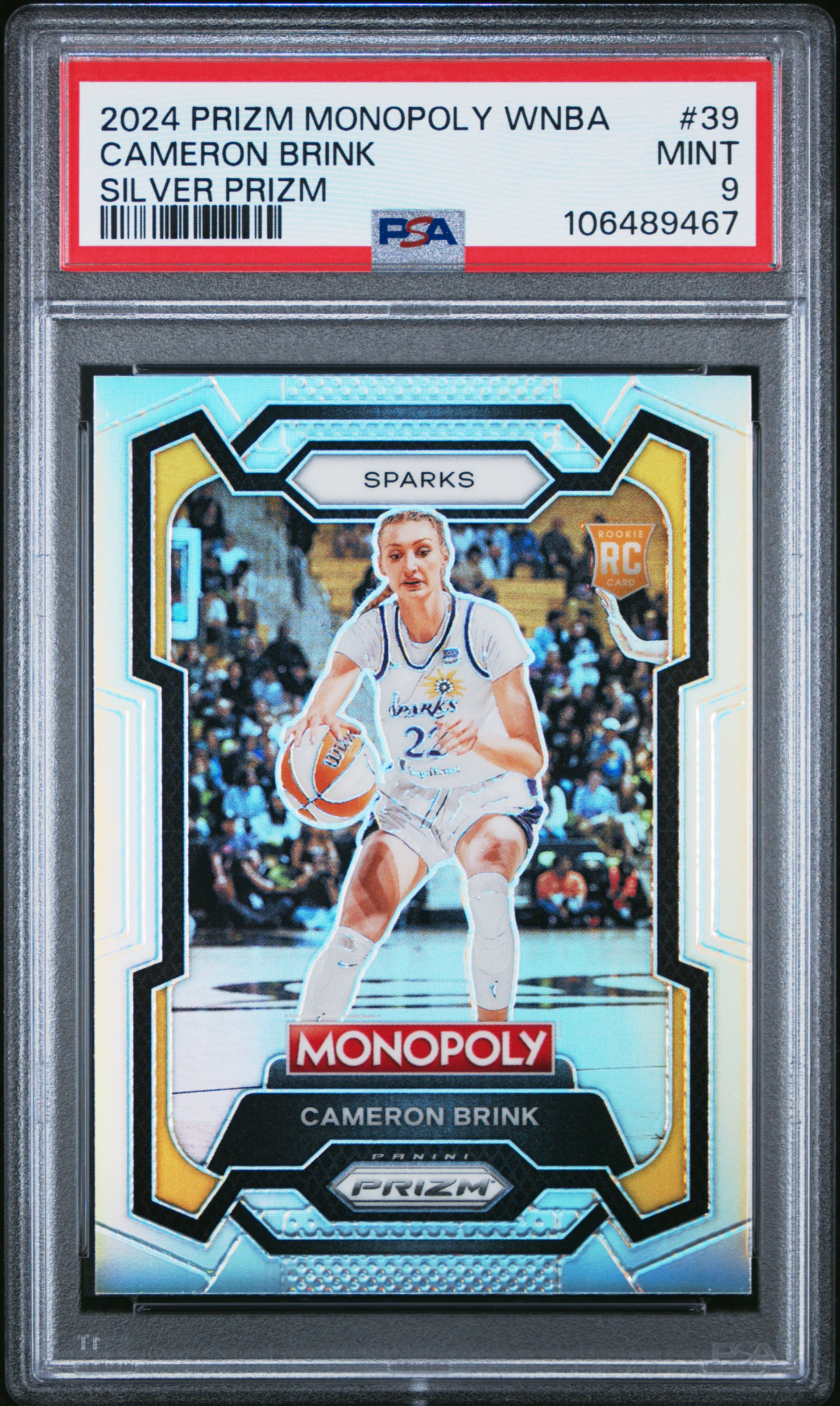 2024 Panini Prizm Monopoly Wnba Cameron Brink #39 (Silver Prizm) Mint 9 back
