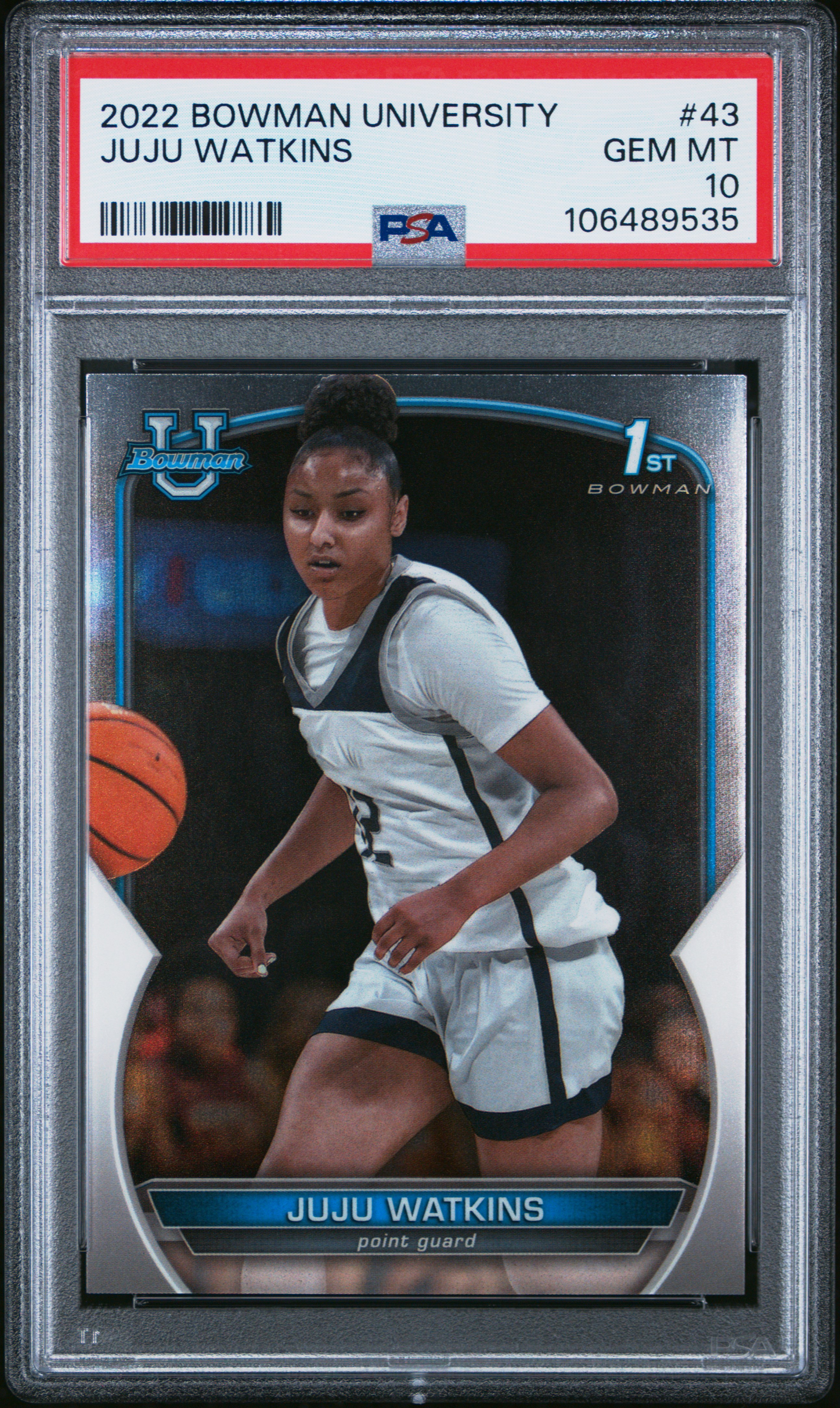 2022 Bowman Chrome University Juju Watkins #43 Gem Mt 10 back