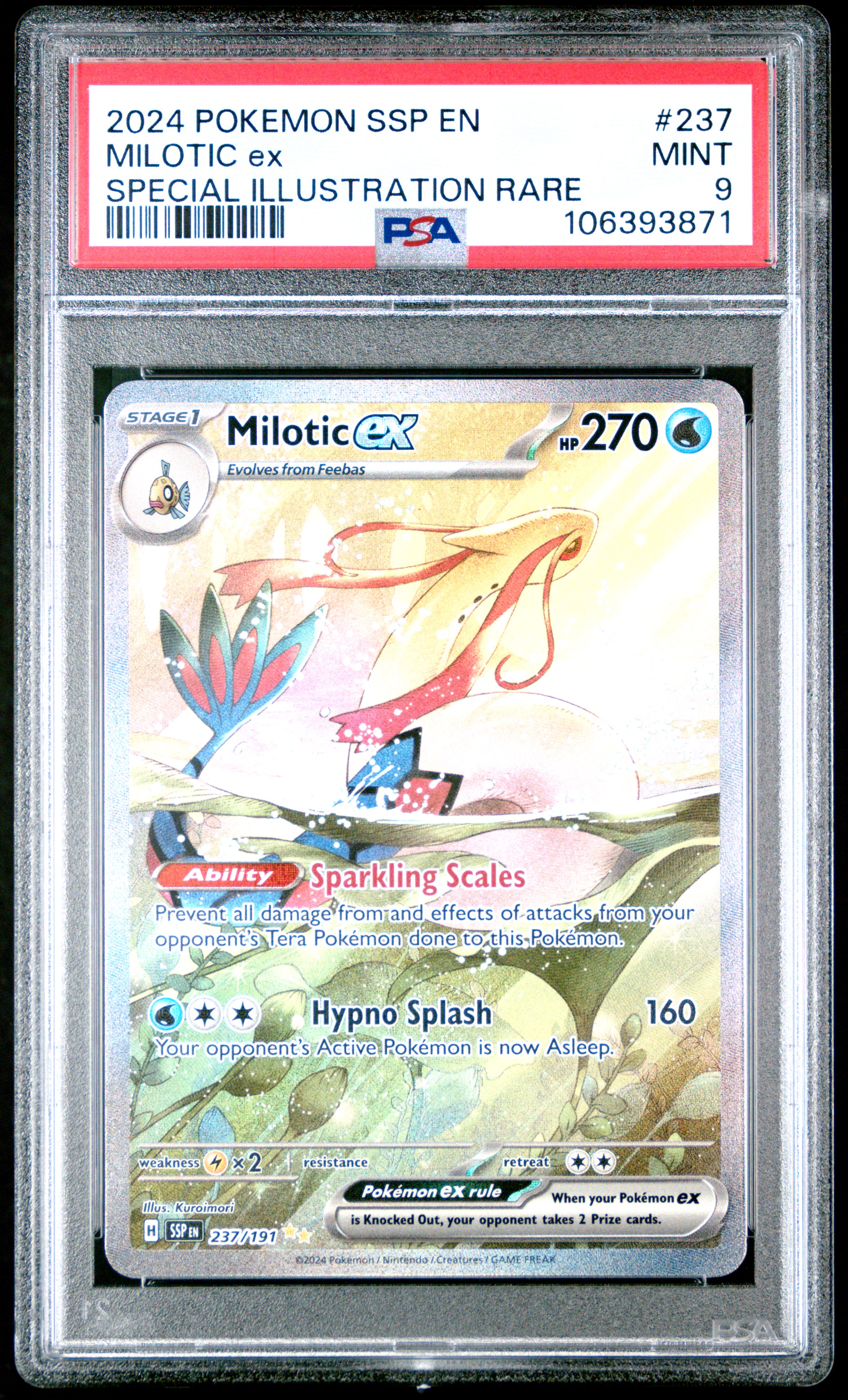 2024 Pokemon Ssp En-Surging Sparks Milotic Ex #237 (Special Illustration Rare) Mint 9 front