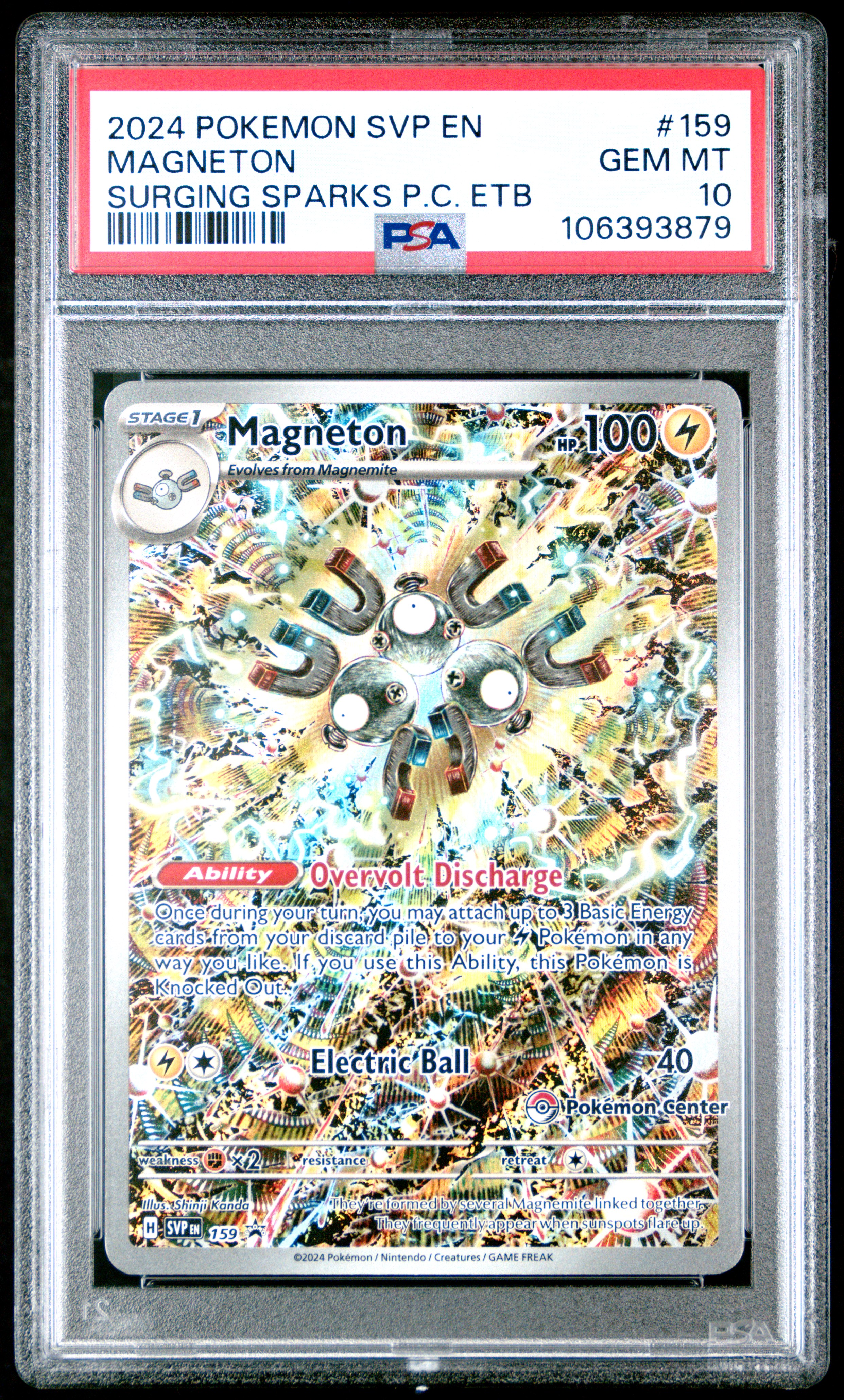 2024 Pokemon Svp En-Sv Black Star Promo Magneton #159 (Surging Sparks P.c. Etb) Gem Mt 10 front