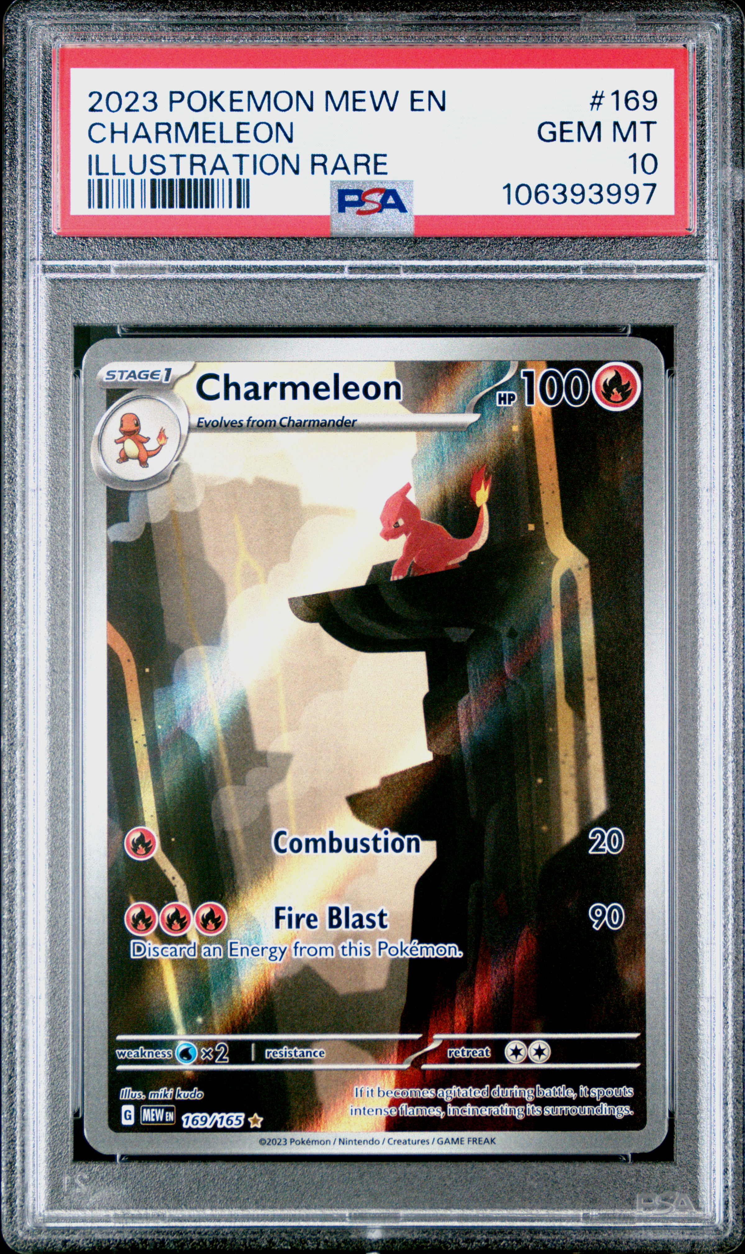 2023 Pokemon Mew En-151 Charmeleon #169 (Illustration Rare) Gem Mt 10 front