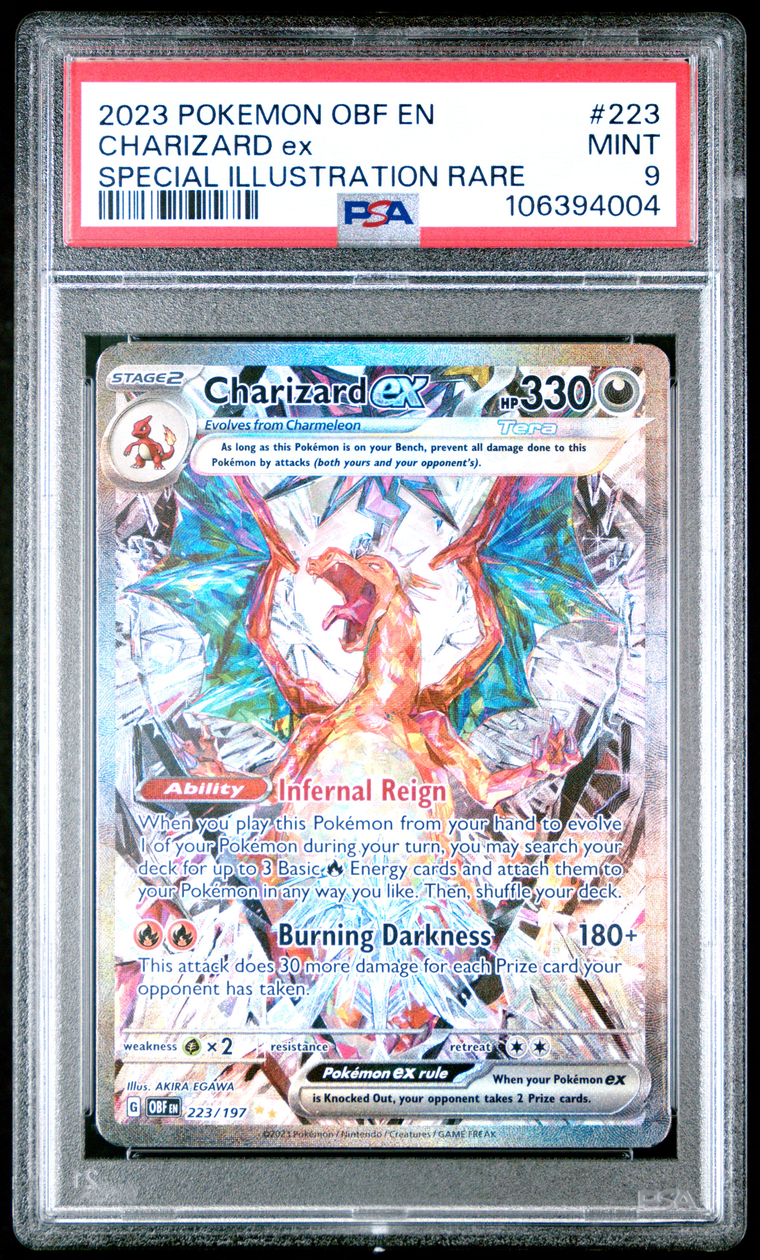 2023 Pokemon Obf En-Obsidian Flames Charizard Ex #223 (Special Illustration Rare) Mint 9 front