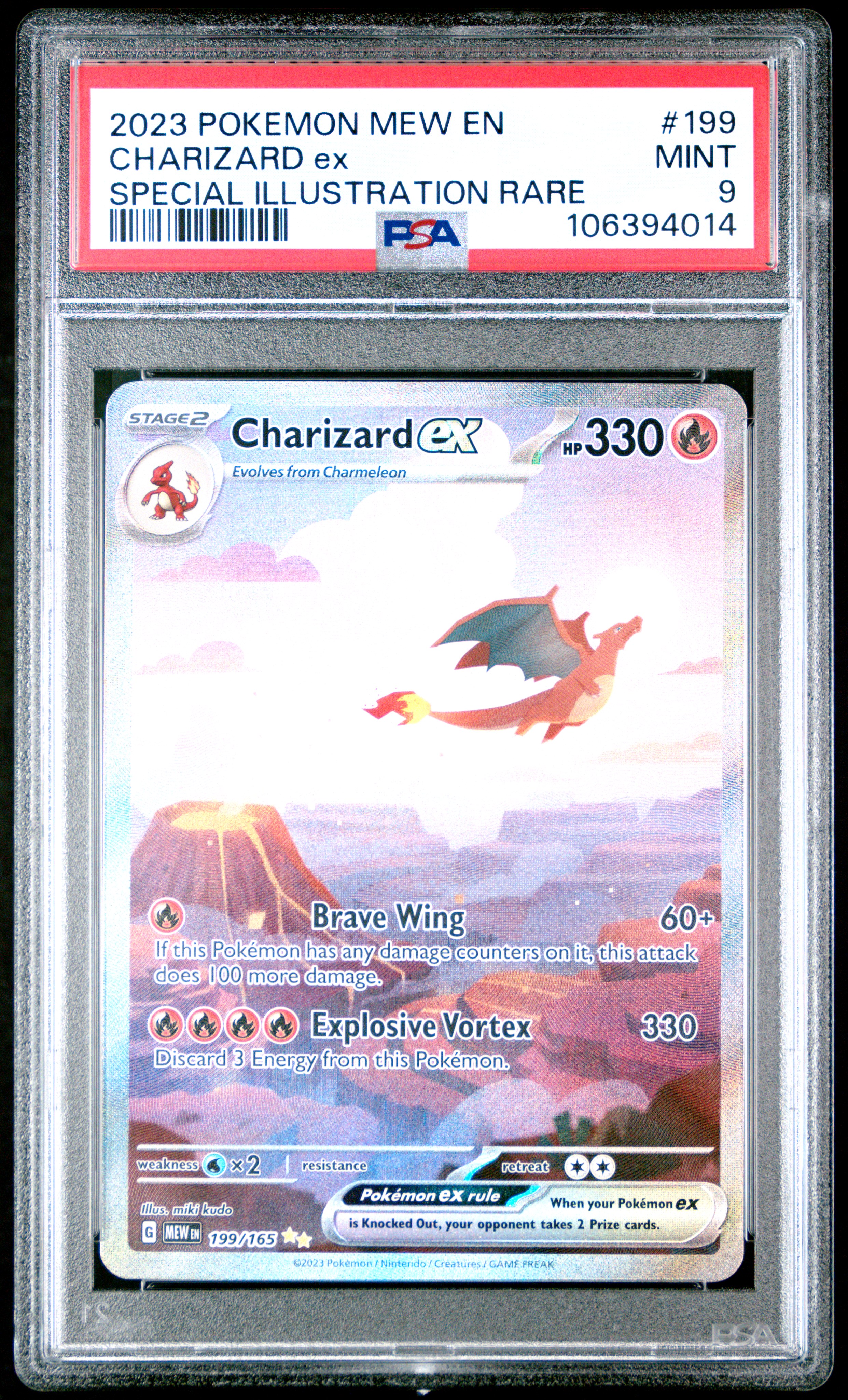 2023 Pokemon Mew En-151 Charizard Ex #199 (Special Illustration Rare) Mint 9 front