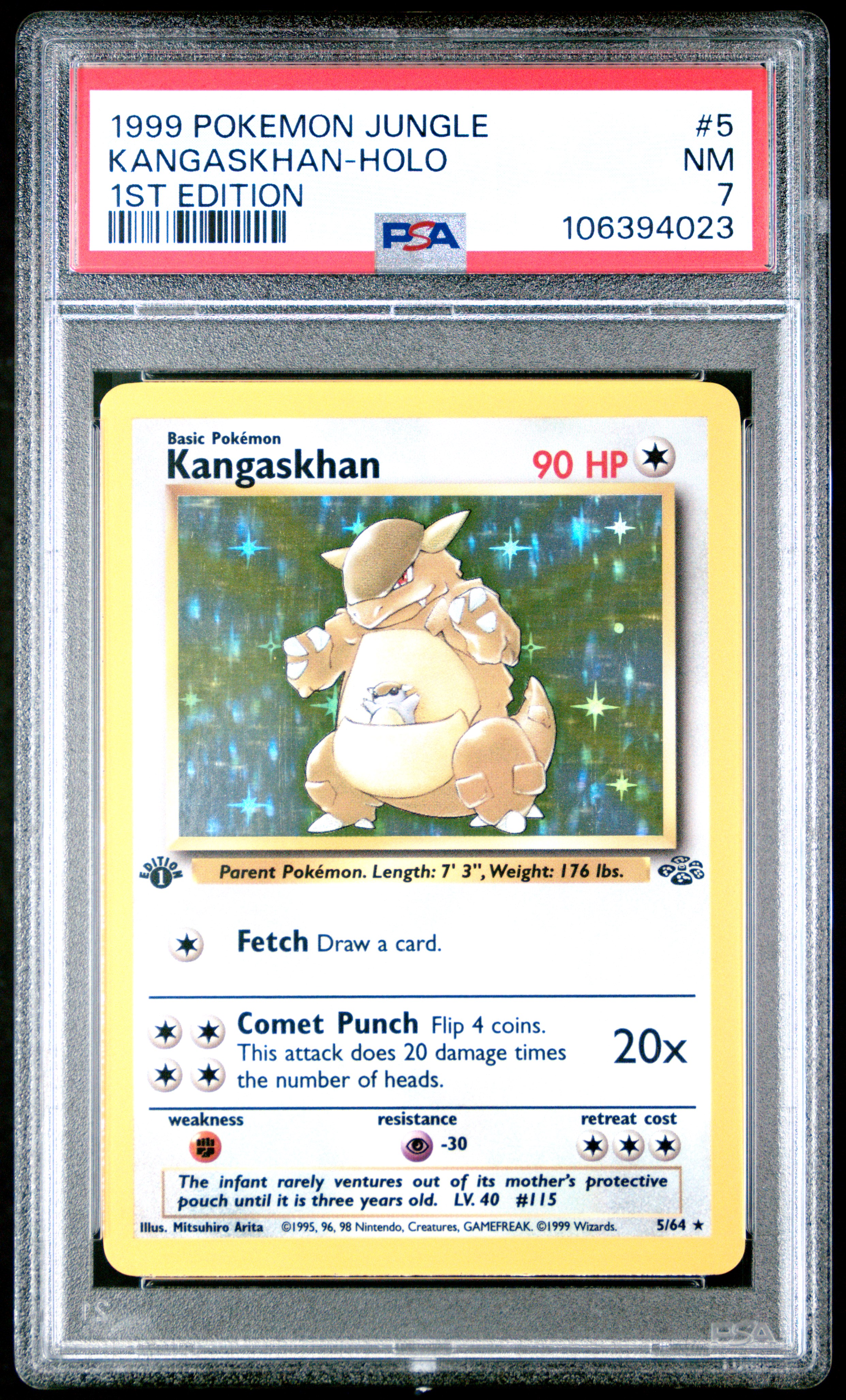 1999 Pokemon Jungle Kangaskhan-Holo #5 (1St Edition) Nm 7 front