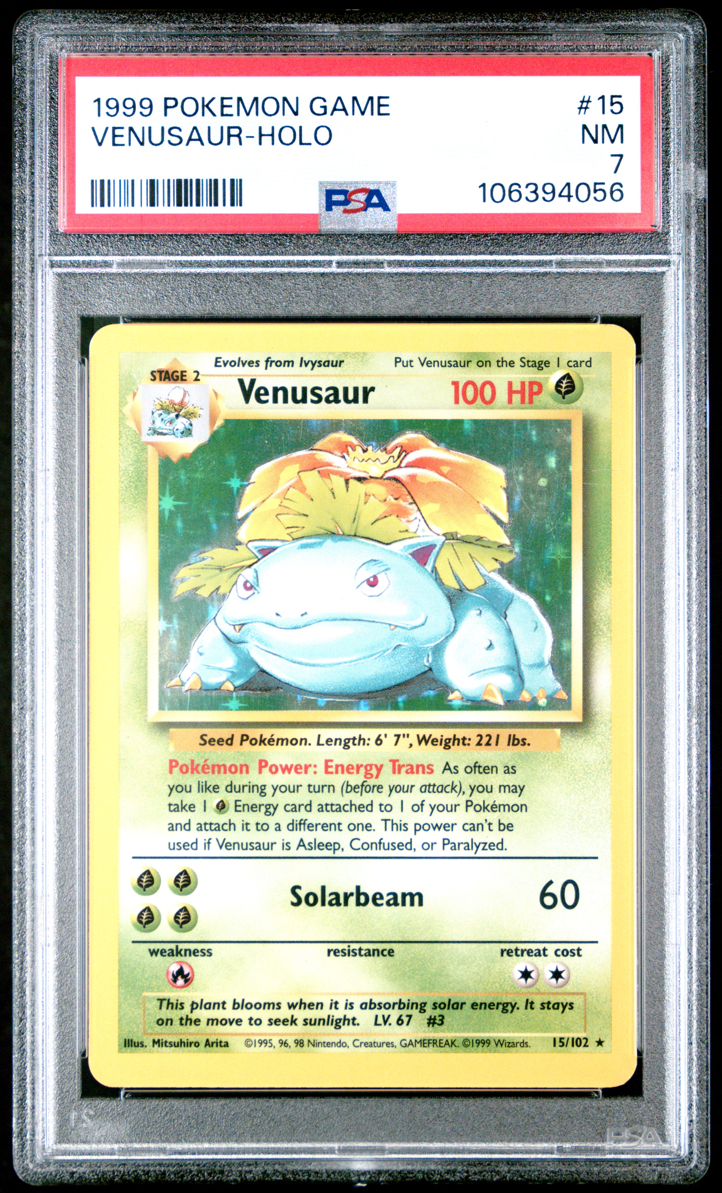 1999 Pokemon Game Venusaur-Holo #15 Nm 7 back