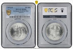 1972-D 10 Mk Athletes MS66