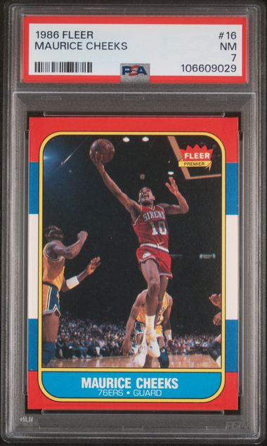 1986 Fleer Maurice Cheeks #16 Nm 7 front