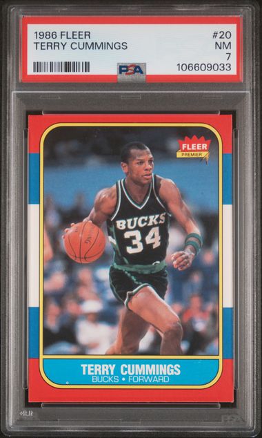 1986 Fleer Terry Cummings #20 Nm 7 front