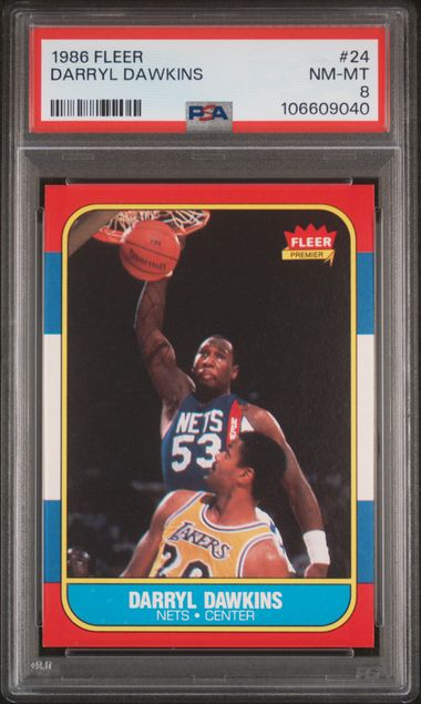 1986 Fleer Darryl Dawkins #24 Nm-Mt 8 front