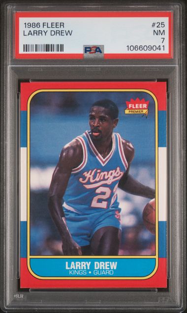 1986 Fleer Larry Drew #25 Nm 7 front