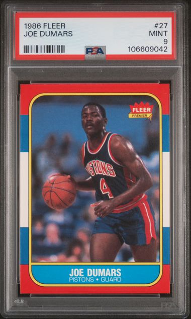 1986 Fleer Joe Dumars #27 Mint 9 front