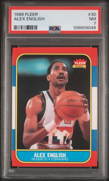 1986 Fleer Alex English #30 Nm 7 front