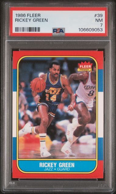 1986 Fleer Rickey Green #39 Nm 7 front