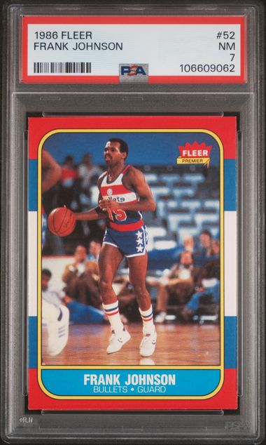 1986 Fleer Frank Johnson #52 Nm 7 front