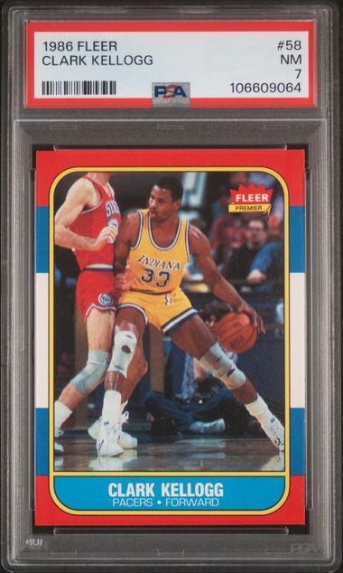 1986 Fleer Clark Kellogg #58 Nm 7 front