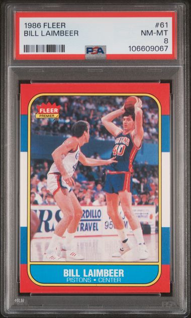 1986 Fleer Bill Laimbeer #61 Nm-Mt 8 front