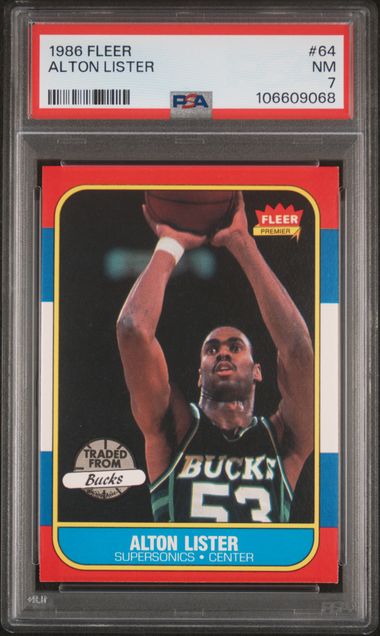 1986 Fleer Alton Lister #64 Nm 7 front