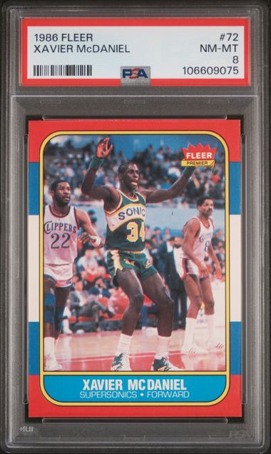 1986 Fleer Xavier Mcdaniel #72 Nm-Mt 8 front