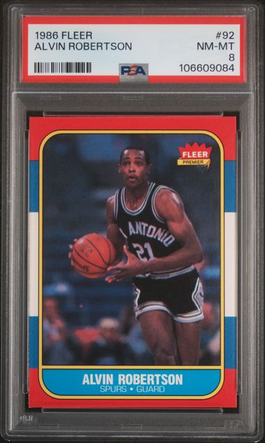 1986 Fleer Alvin Robertson #92 Nm-Mt 8 front