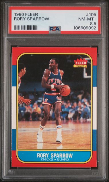 1986 Fleer Rory Sparrow #105 Nm-Mt+ 8.5 front