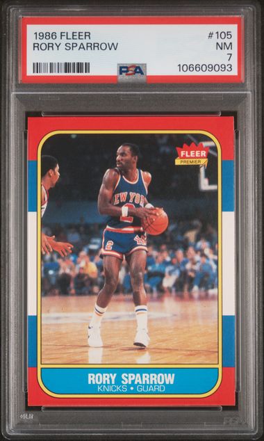 1986 Fleer Rory Sparrow #105 Nm 7 front