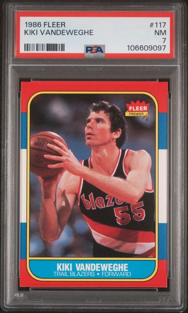 1986 Fleer Kiki Vandeweghe #117 Nm 7 front