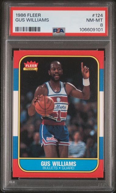 1986 Fleer Gus Williams #124 Nm-Mt 8 front