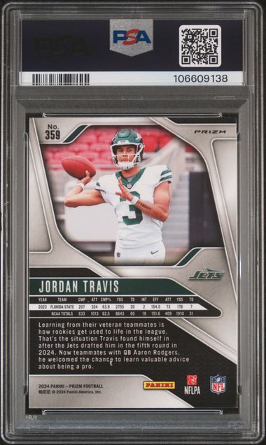 2024 Panini Prizm Jordan Travis #359 (Lazer Prizm) Nm 7 back