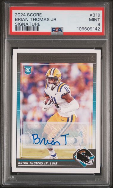 2024 Panini Score Brian Thomas Jr. #319 (Signature) Mint 9 front