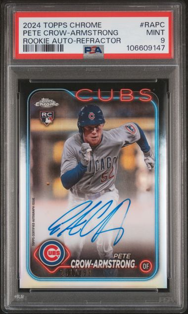 2024 Topps Chrome Rookie Autographs Pete Crow-Armstrong #Rapc (Rookie Auto-Refractor) Mint 9 front
