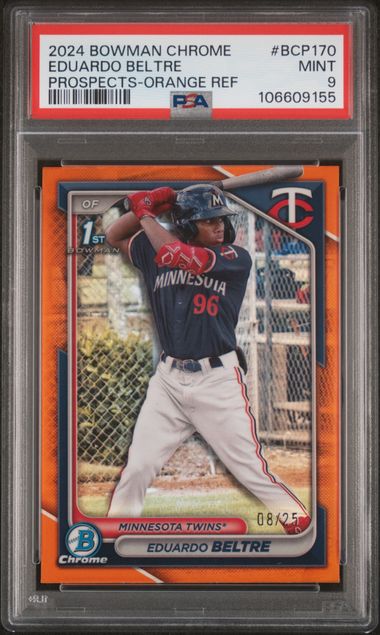 2024 Bowman Chrome Prospects Eduardo Beltre #Bcp170 (Prospects-Orange Ref) Mint 9 front