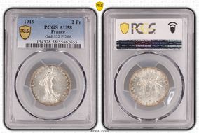 1919 2 Fr Gad-532 F-266 AU58