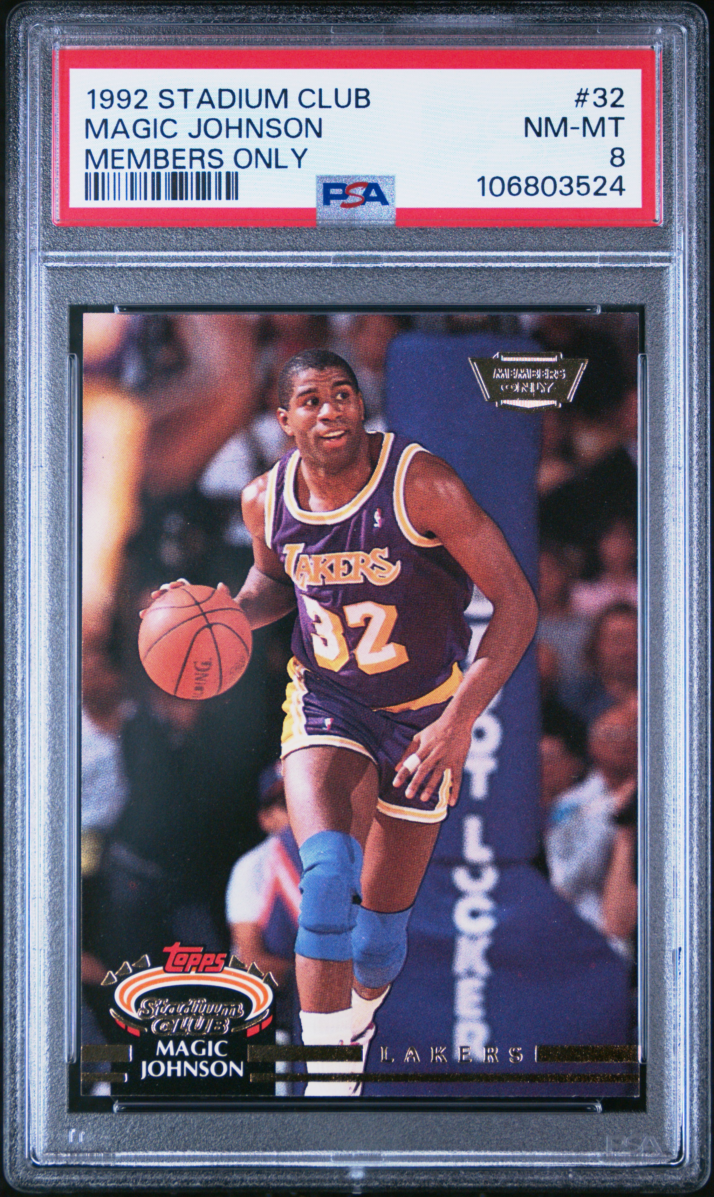 1992 Stadium Club Magic Johnson #32 (Members Only) Nm-Mt 8 front