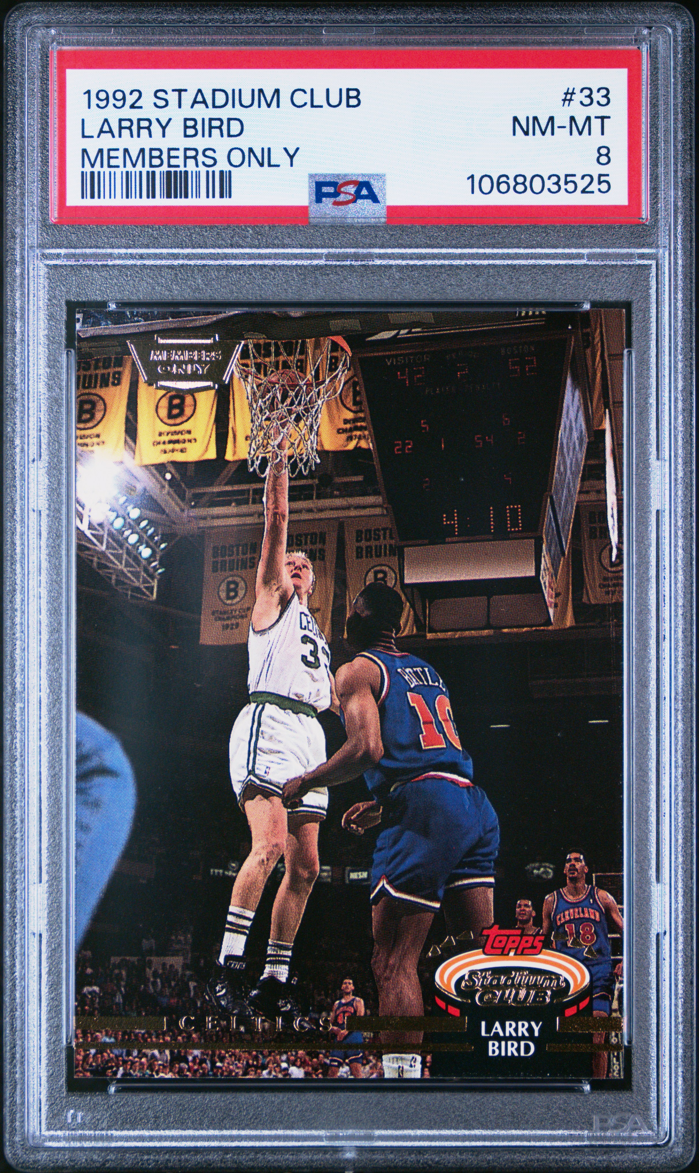 1992 Stadium Club Larry Bird #33 (Members Only) Nm-Mt 8 front