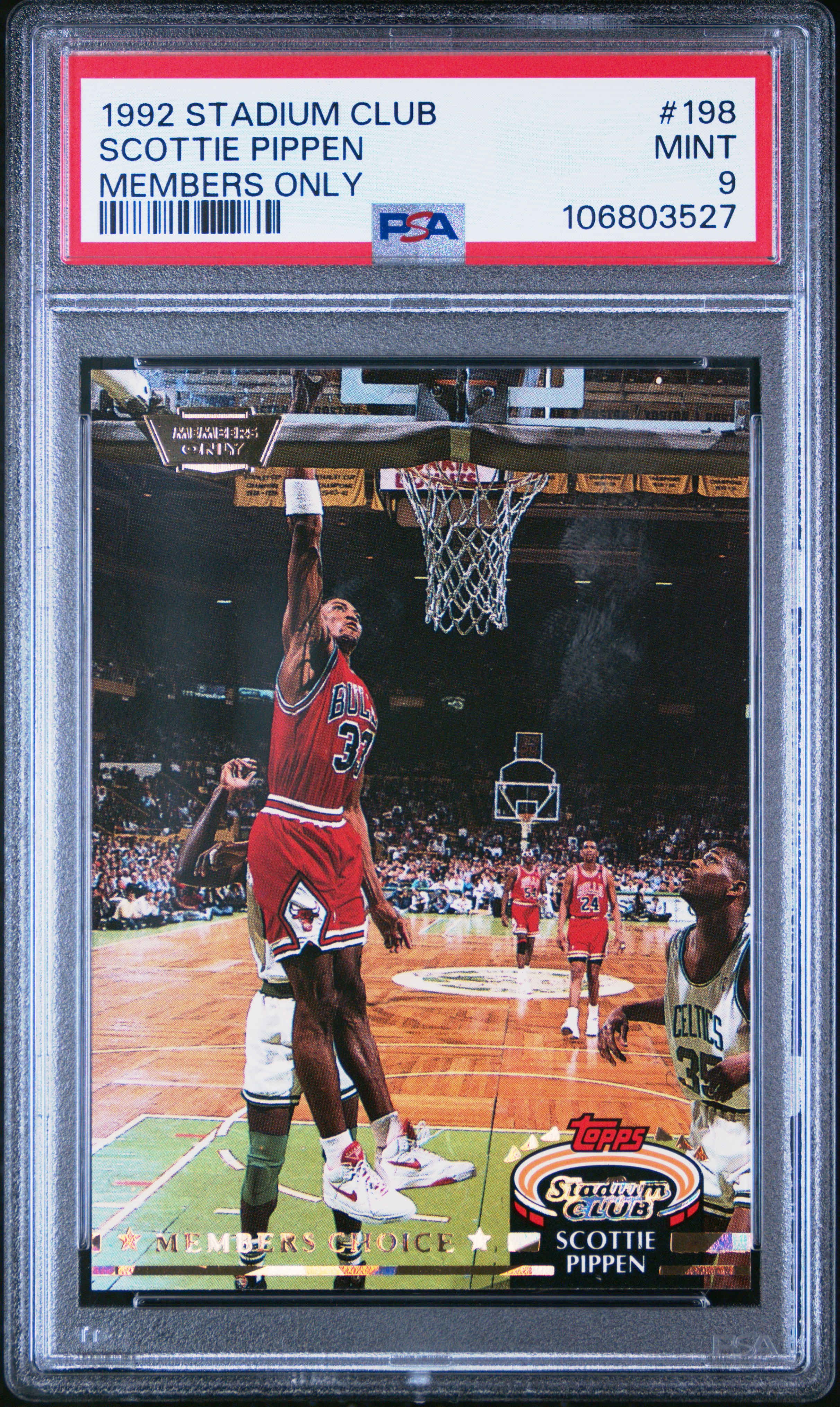 1992 Stadium Club Scottie Pippen #198 (Members Only) Mint 9 front