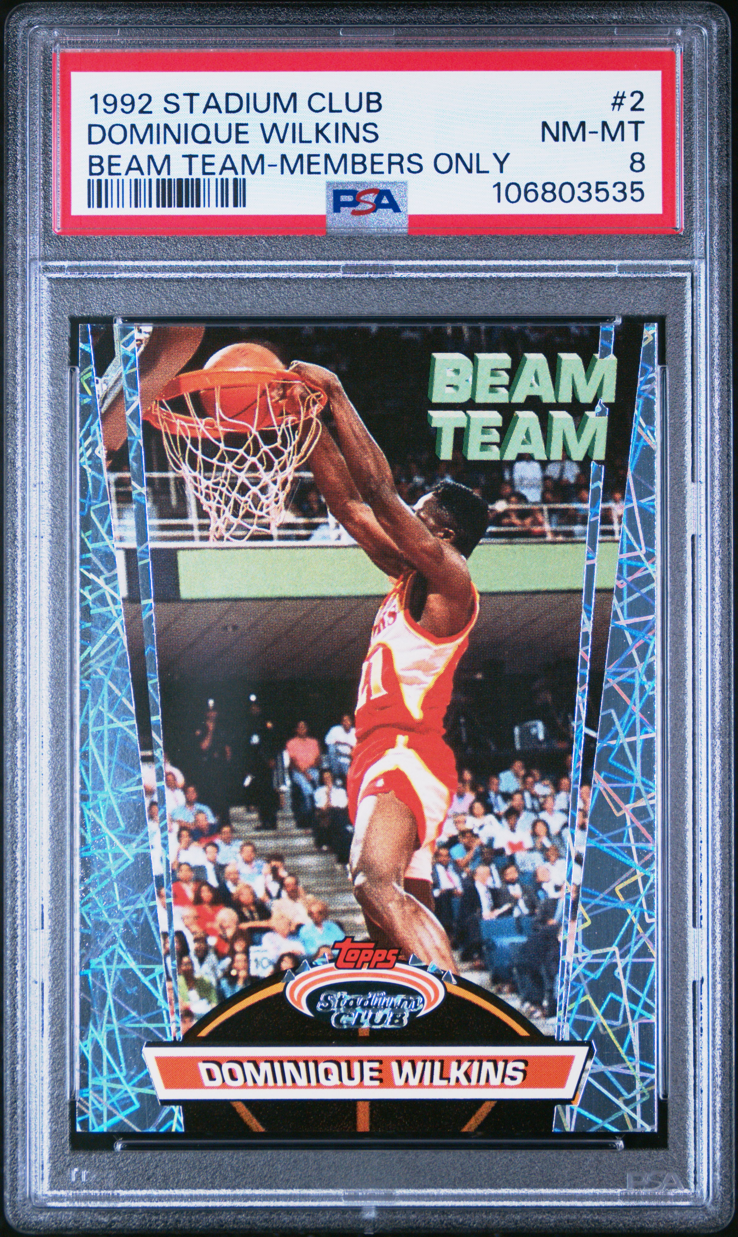 1992 Stadium Club Beam Team Dominique Wilkins #2 (Beam Team-Members Only) Nm-Mt 8 front