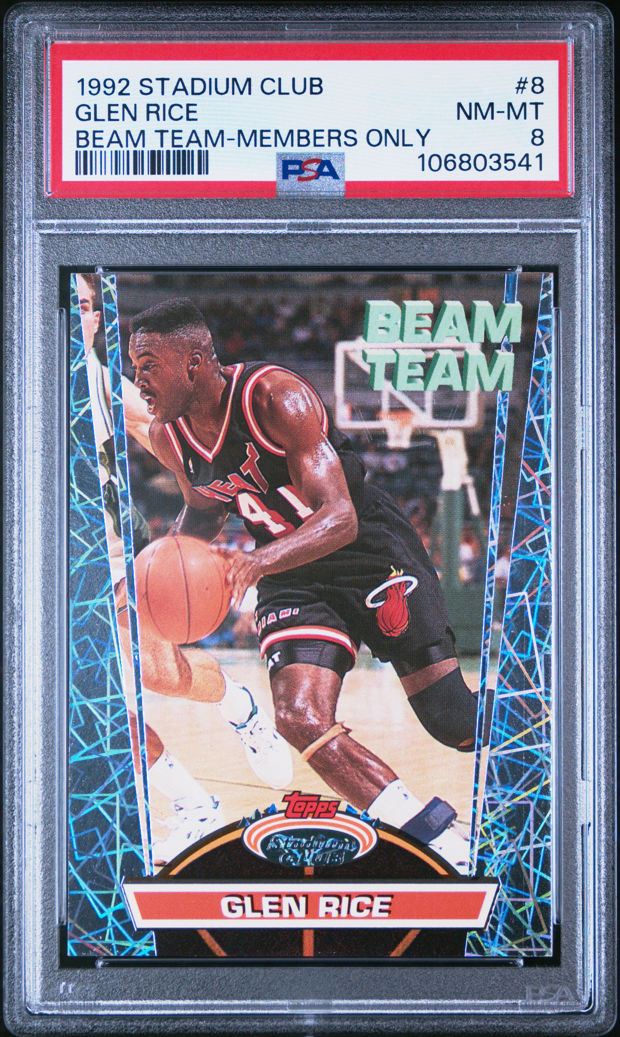 1992 Stadium Club Beam Team Glen Rice #8 (Beam Team-Members Only) Nm-Mt 8 front
