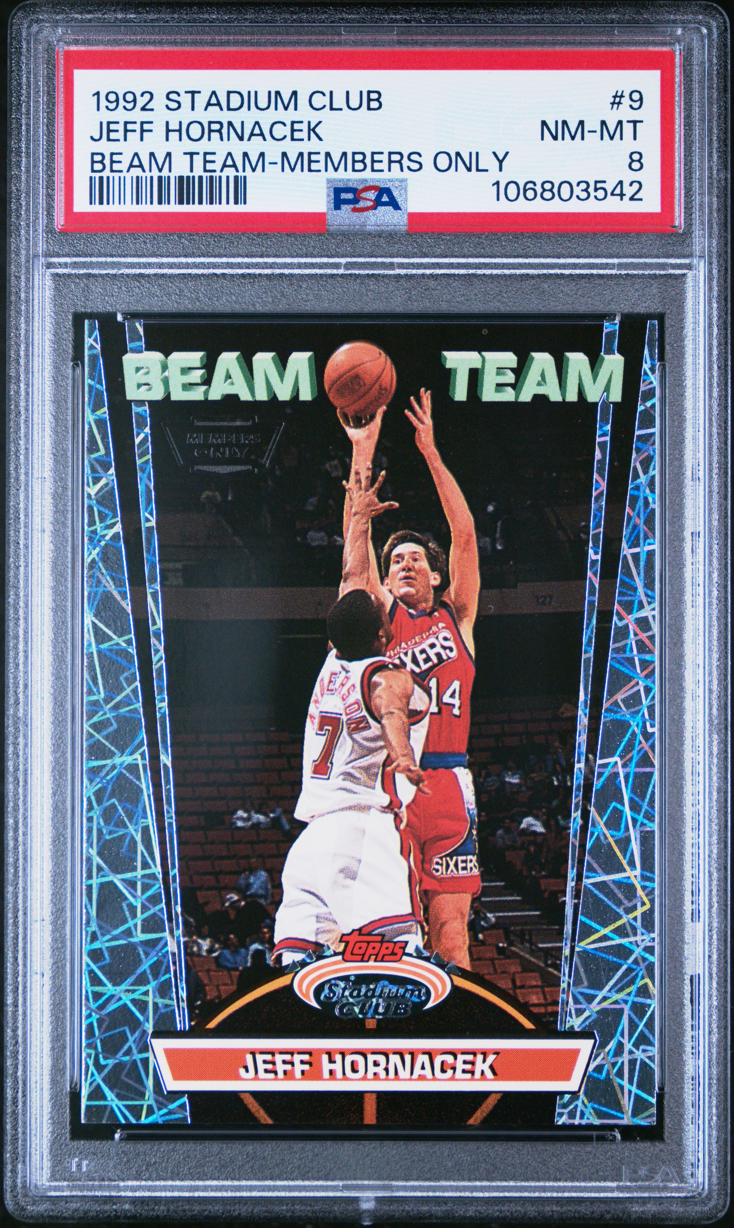 1992 Stadium Club Beam Team Jeff Hornacek #9 (Beam Team-Members Only) Nm-Mt 8 front
