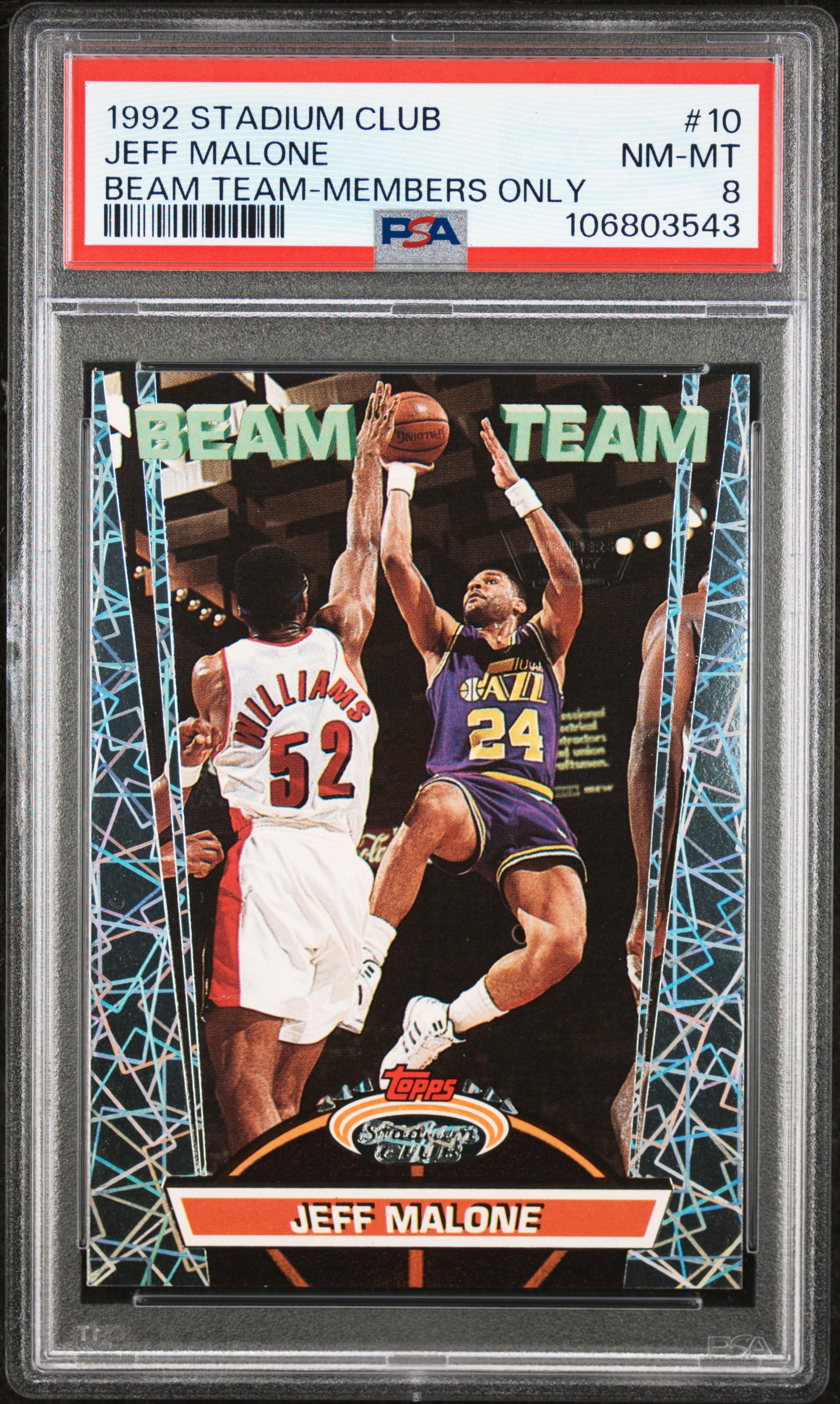 1992 Stadium Club Beam Team Jeff Malone #10 (Beam Team-Members Only) Nm-Mt 8 front
