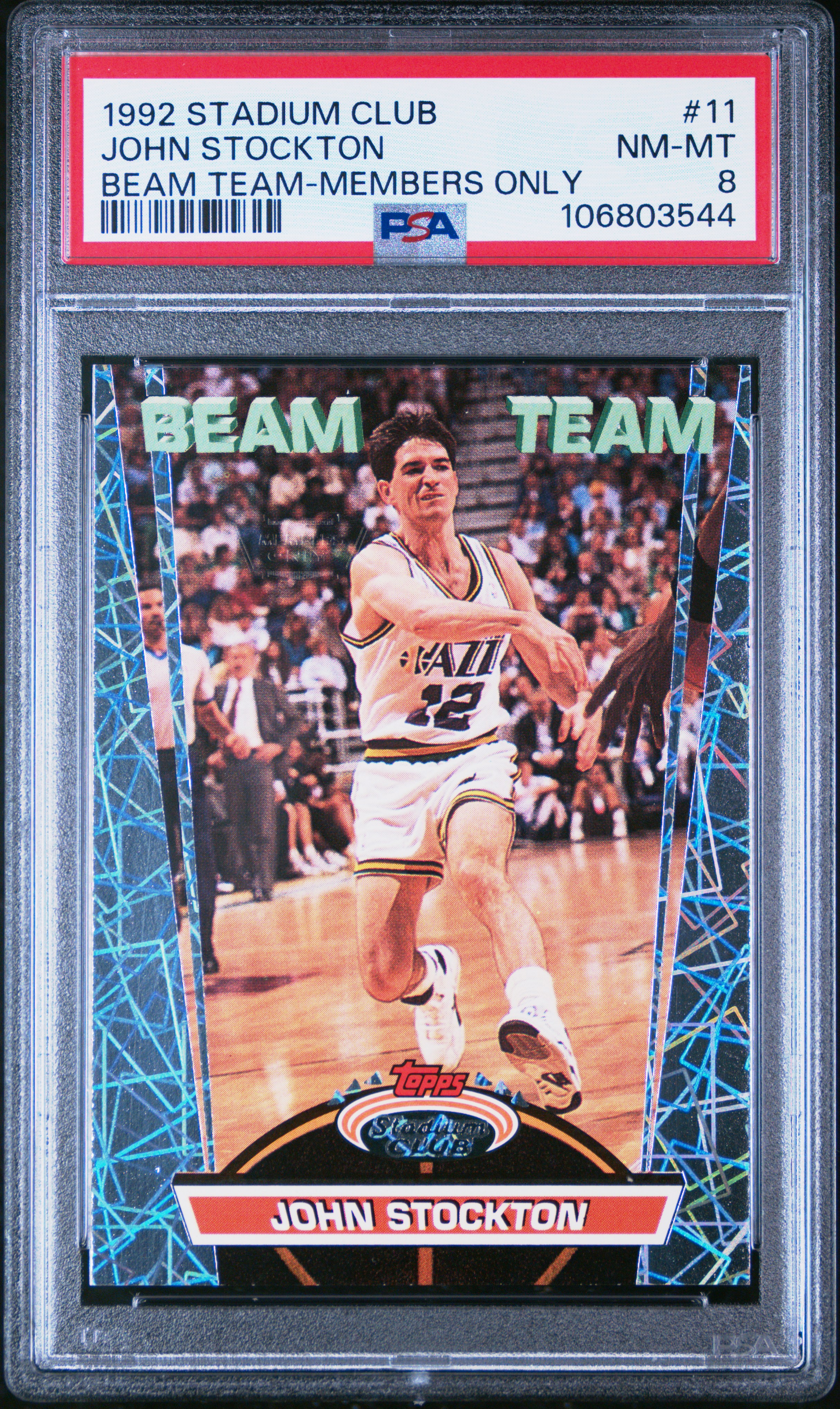 1992 Stadium Club Beam Team John Stockton #11 (Beam Team-Members Only) Nm-Mt 8 front