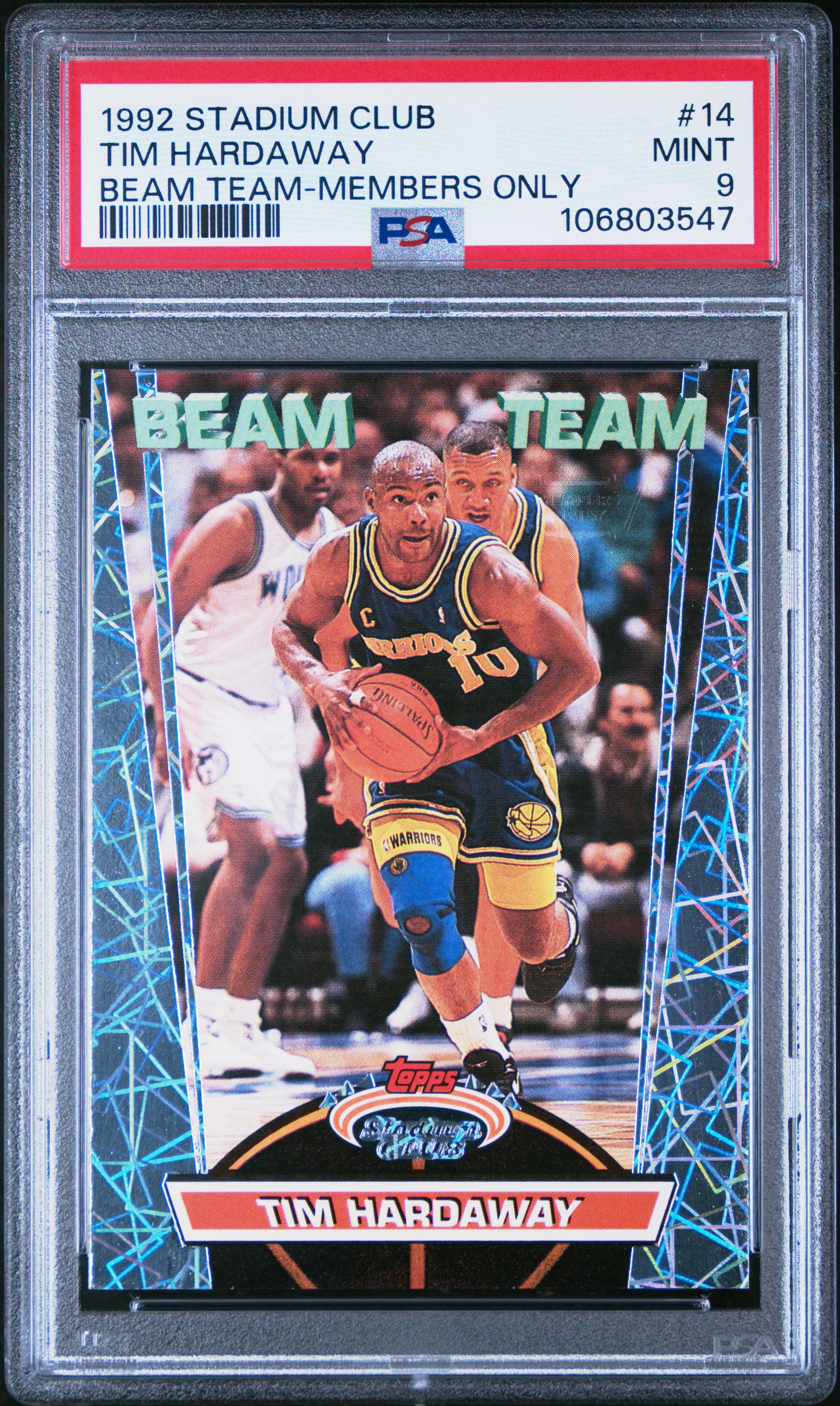1992 Stadium Club Beam Team Tim Hardaway #14 (Beam Team-Members Only) Mint 9 front